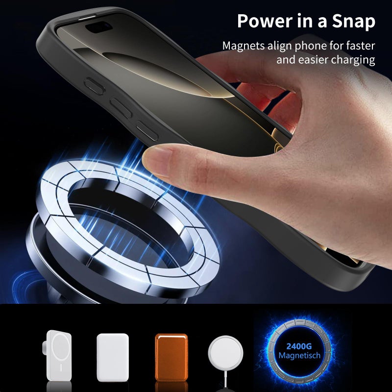 HuHa Protective Cover For iPhone SE 2022 / SE 2020 / 8 / 7 Skin Feel Wave Texture MagSafe Phone Case(Black) - Image 5