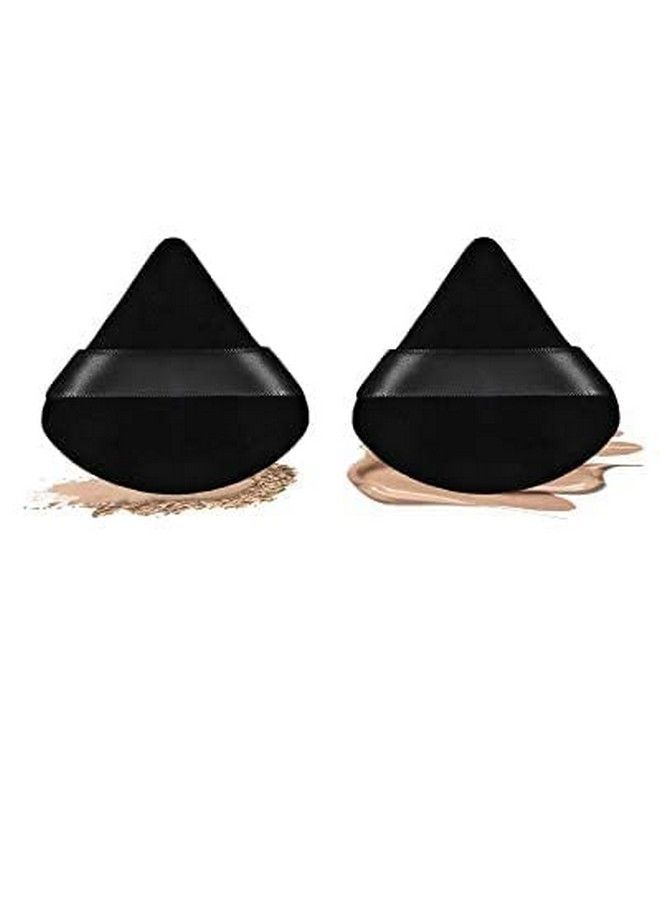 TWIREY Pizza Puff Triangle Powder Puff Soft Powder Sponge Foundation Powder Sponge Triangle Sponges With Strap (Multicolour) (Traingle) 2 Pcs - Image 1