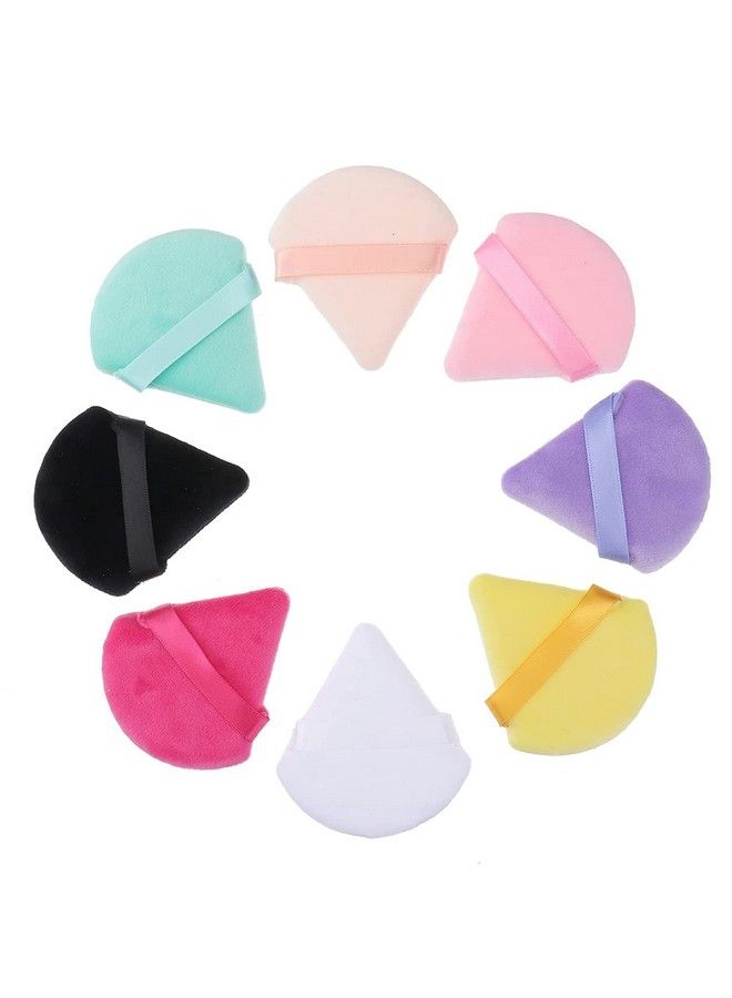 TWIREY Pizza Puff Triangle Powder Puff Soft Powder Sponge Foundation Powder Sponge Triangle Sponges With Strap (Multicolour) (Traingle) 2 Pcs - Image 3