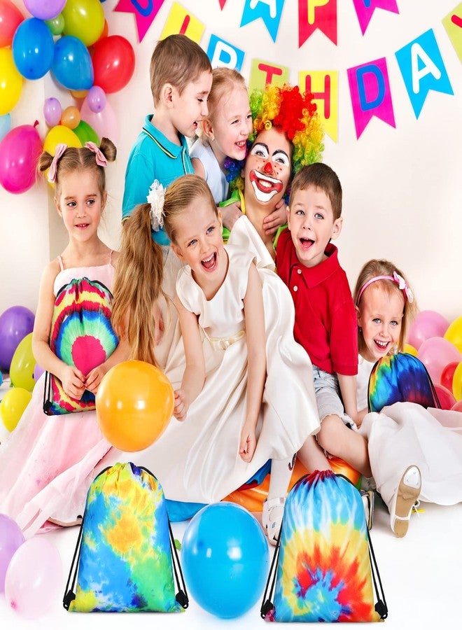 Lothee 30 Pack Drawstring Bags Party Favors for Kids Polyester Party Gift Bags Goody Backpack for Girls Boys Birthday Supplies(Tie Dye Style) - Image 2