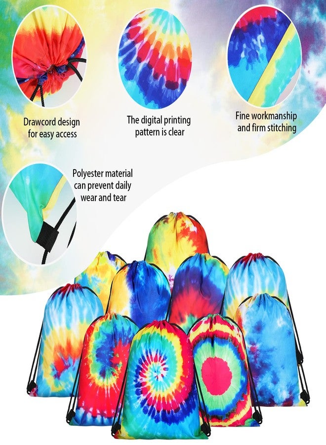 Lothee 30 Pack Drawstring Bags Party Favors for Kids Polyester Party Gift Bags Goody Backpack for Girls Boys Birthday Supplies(Tie Dye Style) - Image 4
