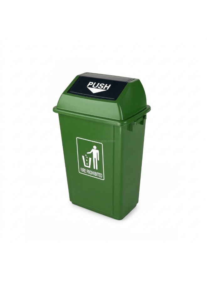 Gator Swing-Lid Trash Bin | Glossy Plastic Finish | Lightweight & Compact | Versatile For Homes, Villas, Offices, Restrooms, Communal Spaces, & More | 40 Liters | Green - Image 1