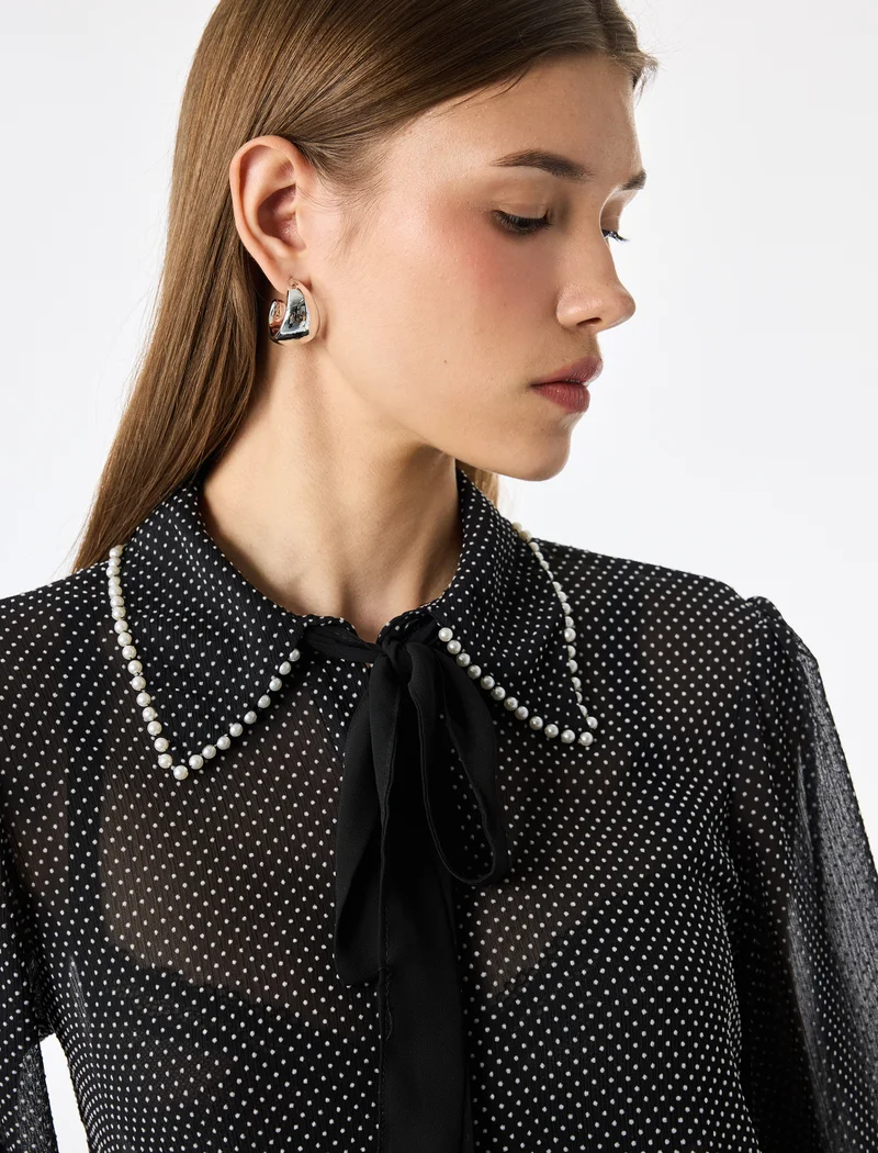 Koton Polka Dot Chiffon Shirt