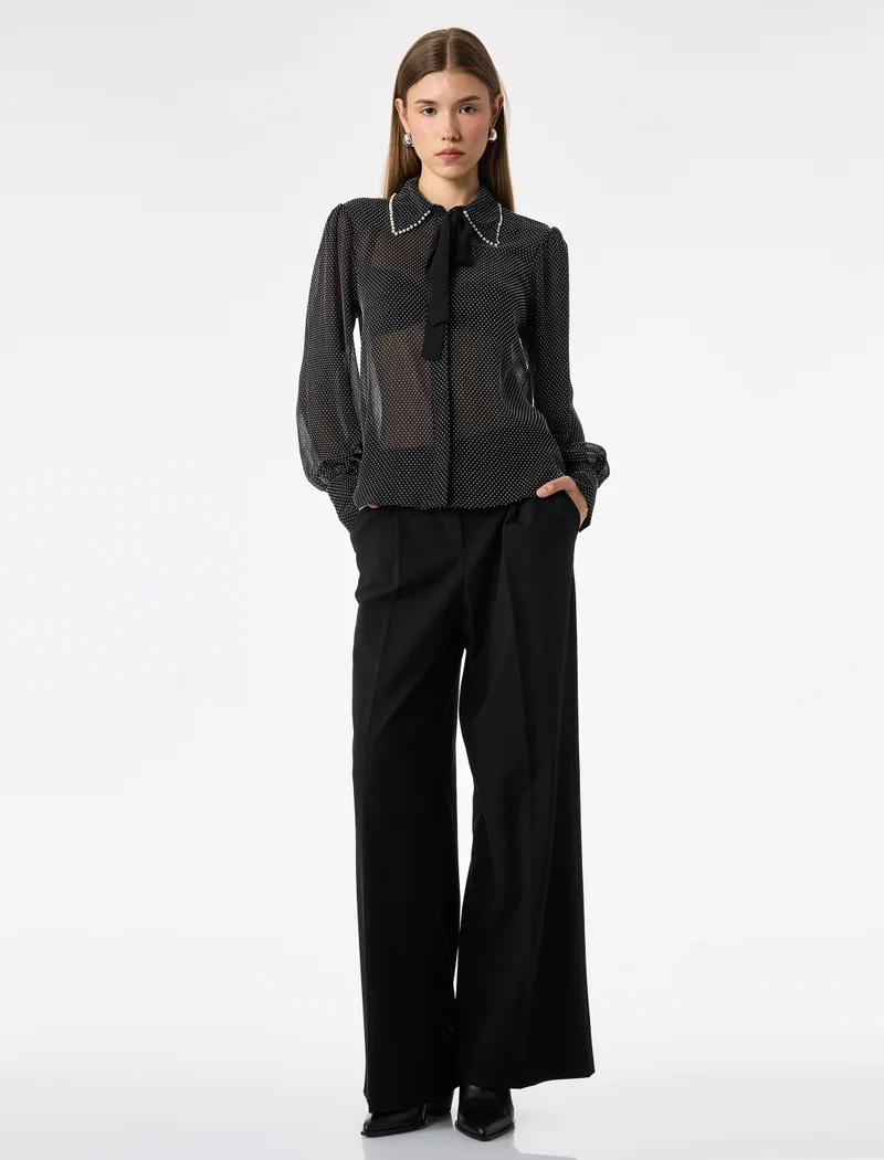 Koton Polka Dot Chiffon Shirt