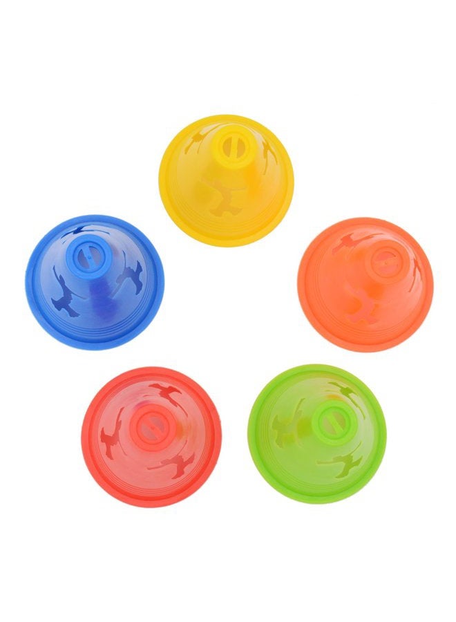 Famgee 3 Inch Plastic Windproof Slalom Cones Inline Roller Skating Cones Pile Cup Roadblocks Traffic Road Cones Set with Holes for Skate Practice Sport Training 5 Colors 20 Pcs - Image 3