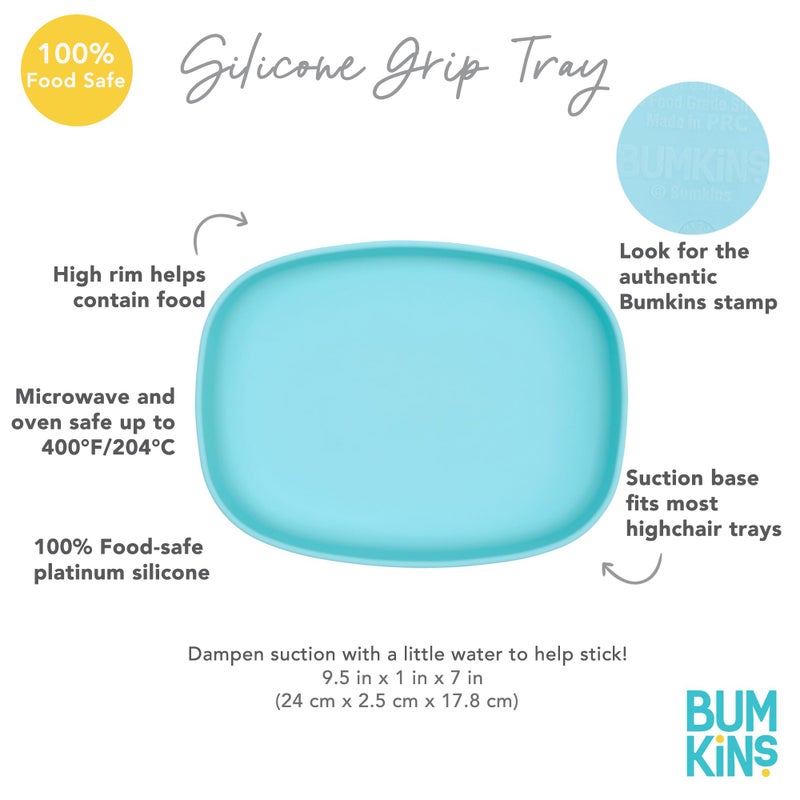 Bumkins Toddler and Baby Suction Plate, Silicone Grip Dish Large Tray for Big Kids, Fits Most Highchairs, Essential Children Feeding Supplies, Non Skid Sticky Bottom, Platinum Silicone, Pink - Image 5