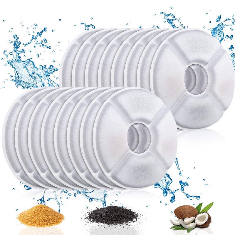 ITidyHome 16 Pack Cat Water Fountain Filters of Pet Fountain Replacement Filterfor most 81oz24L Automatic Pet Cat Dog Water Fountain Dispenser