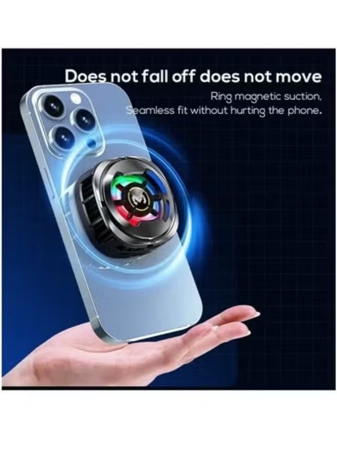 Memo Memo CX06 Magnetic Phone Cooler Fan with Colorful RGB Lights  Ultra Quiet Air Cooler for Gaming, Streaming, Charging Fast Cooling Radiator with Advanced Semiconductor Technology  Snap-On Magnetic Mount for iPhone Android & All Smartphones  - Image 5