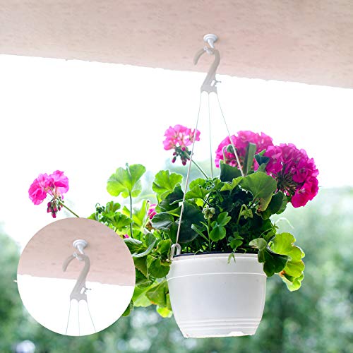 Ripeng 4 Pieces Swag Ceiling Hooks Wall Hook Heavy Duty Swag Hook Indoor Outdoor for Hanging Plants Chandelier (White) - Image 3