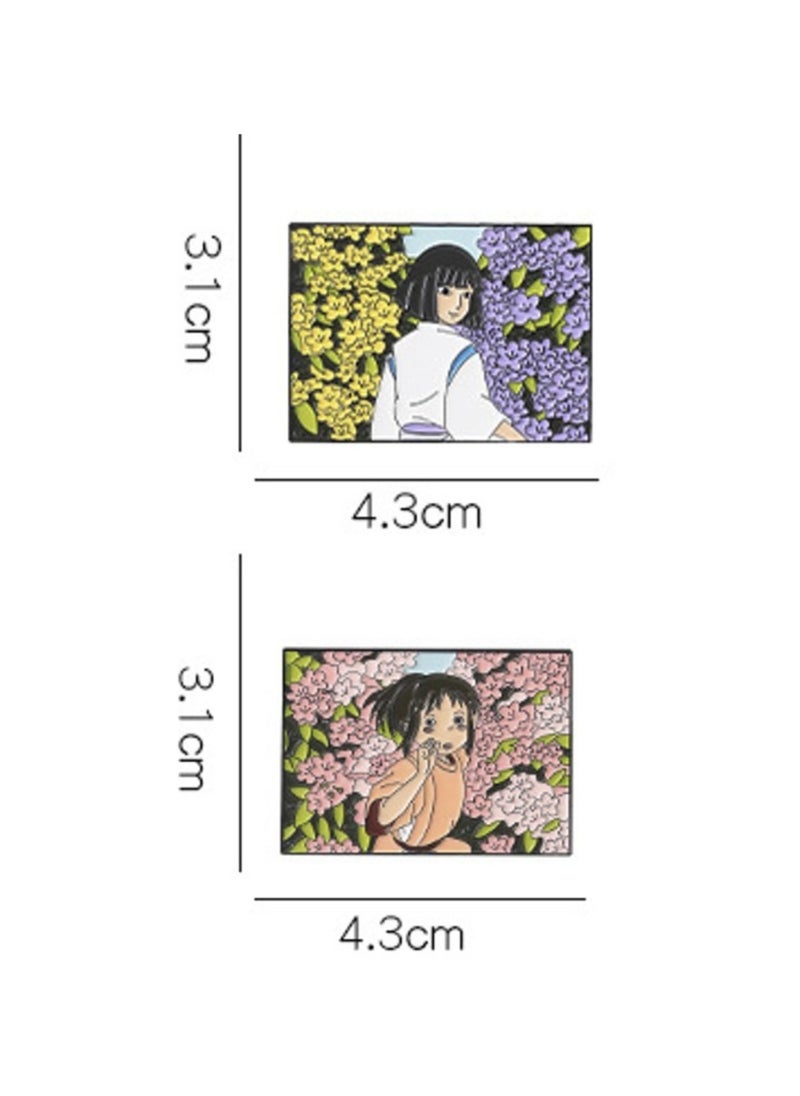Paraphrase 2-Piece Spirited Away-themed Enamel Lapel Pins / Brooches / Badges for Jackets, Backpacks, Bags, Hats, Pin Boards | Studio Ghibli, Chihiro & Haku, Hayao Miyazaki  - Image 5