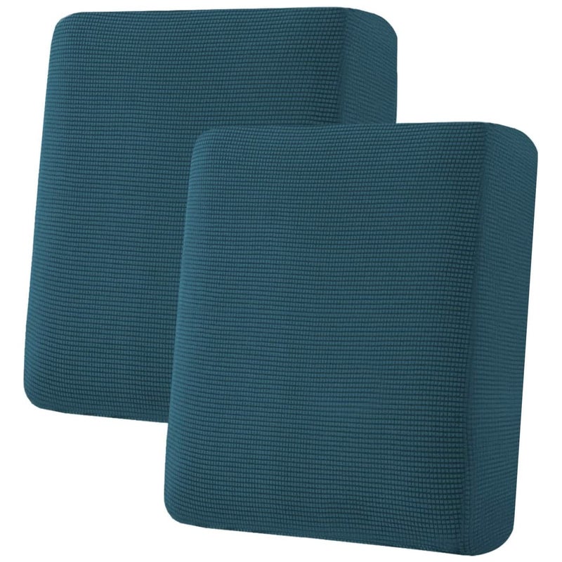 اتش. فيرسيلتيكس H.Versailtex أغطية وسائد فردية قابلة للتمدد للغاية أغطية للأريكة أغطية وسائد للأريكة مجموعات أغطية من نسيج الجاكار السميك من نسيج قطني طويل (قطعتان من أغطية وسائد الأريكة المتوسطة باللون الأزرق المخضر) - Image 1