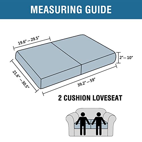 اتش. فيرسيلتيكس H.Versailtex أغطية وسائد فردية قابلة للتمدد للغاية أغطية للأريكة أغطية وسائد للأريكة مجموعات أغطية من نسيج الجاكار السميك من نسيج قطني طويل (قطعتان من أغطية وسائد الأريكة المتوسطة باللون الأزرق المخضر) - Image 3