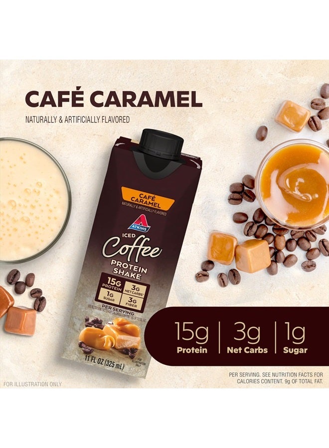 Atkins Café Caramel Iced Coffee Protein Shake, 15g Protein, Low Glycemic, 3g Net Carb, 1g Sugar, Keto Friendly - Image 2
