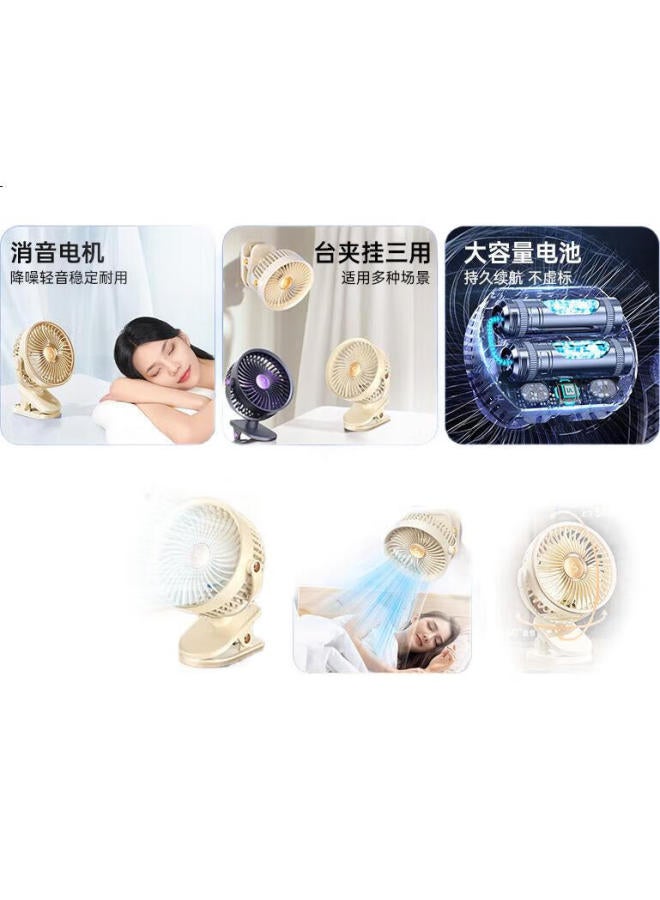 KOVOL Desktop Mini Fan Dormitory Bedside Small Electric Fan Clip-On Fan Silent Usb Rechargeable Cooling Air Conditioner Portable Office Desktop Bedroom Hanging Fan Wall-Mounted - Image 1