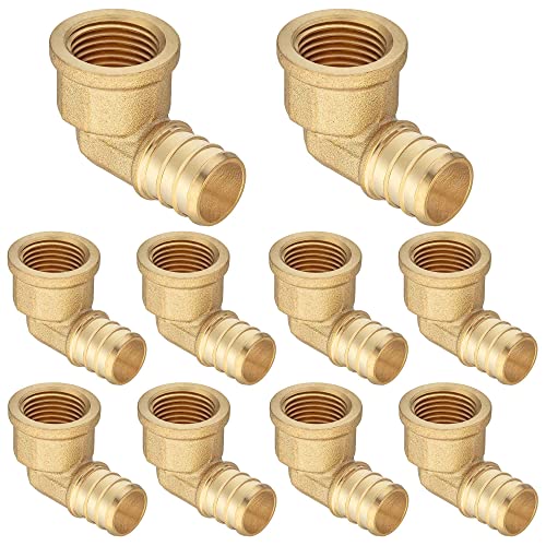 Lidertik 10 Pack Lidertik 34 B PEX to 12 NPT Female Elbow 34 PEX B F1807 to 12 NPT Female Threaded Adapter Brass LIAPXFE341210 Pieces - Image 1