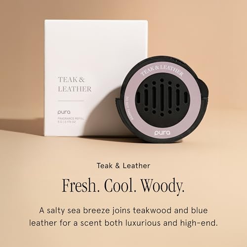 Pura Car Scent Refill - Fragrance for Pura Car Diffuser - Clean & Safe Luxury Diffuser Scent - Long-Lasting Fragrance for 30 Days of Aroma - Teak & Leather - Image 2