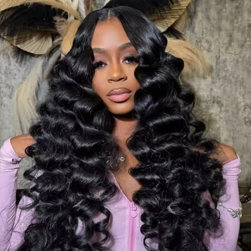 ROYAL IMPRESSION Loose Wave Lace Front Wigs Human Hair 200 Density 13x4 HD Transparent Full Lace Frontal Wigs Human Hair 12A Loose Deep Wave Glueless Wigs Human Hair Pre Plucked for Black Women 16 Inch - Image 2