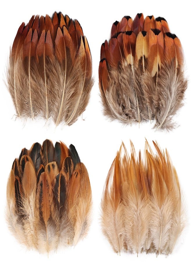 THARAHT 120pcs Natural Feathers Small 4 Styles Bulk for DIY Crafts Hat Wedding Home Party Decoration Feathers - Image 1