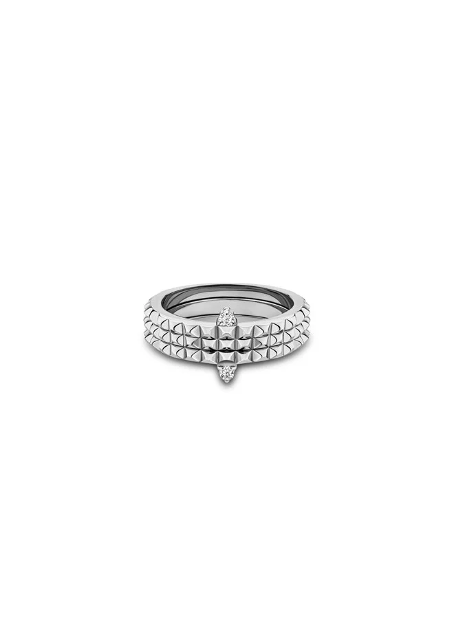بوليس Ulua Silver Ring with Crystals for Women's 54MM
