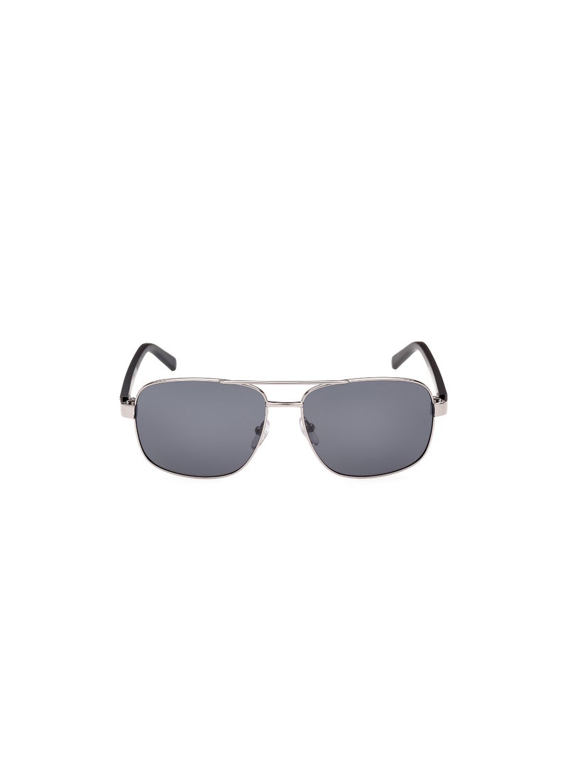 BMW - Men's Polarized Rectangular Shape Metal Sunglasses BS003915D57 - Lens Size: 57 Mm - Matte Light Ruthenium - Image 1