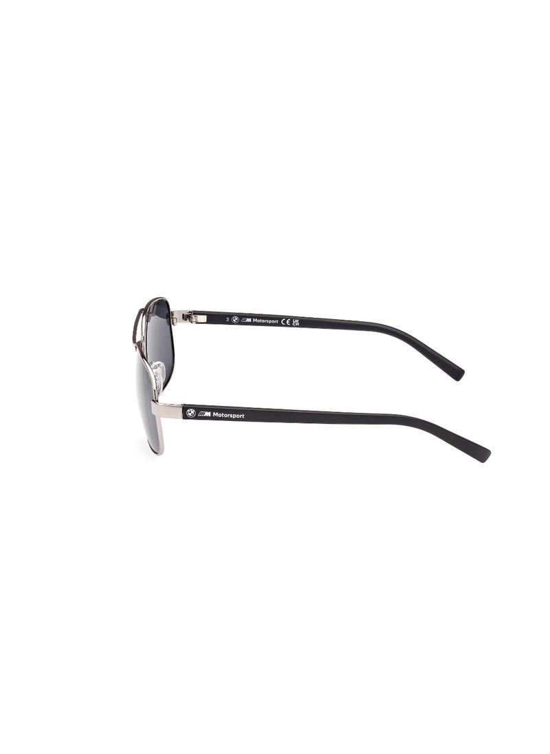 BMW - Men's Polarized Rectangular Shape Metal Sunglasses BS003915D57 - Lens Size: 57 Mm - Matte Light Ruthenium - Image 1
