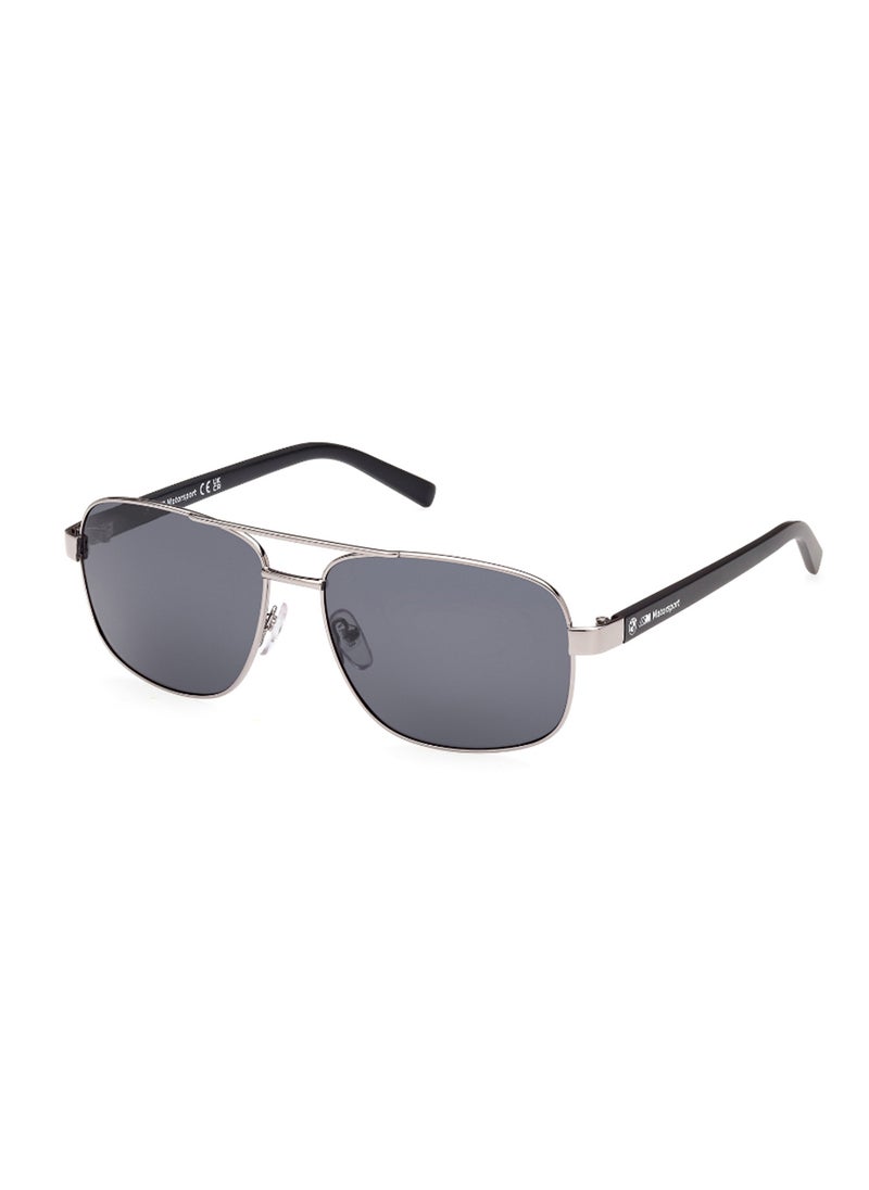 BMW - Men's Polarized Rectangular Shape Metal Sunglasses BS003915D57 - Lens Size: 57 Mm - Matte Light Ruthenium - Image 1