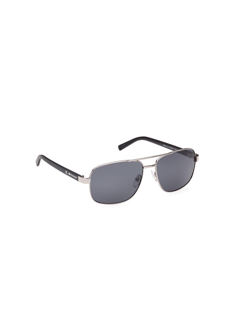 BMW - Men's Polarized Rectangular Shape Metal Sunglasses BS003915D57 - Lens Size: 57 Mm - Matte Light Ruthenium - Image 1