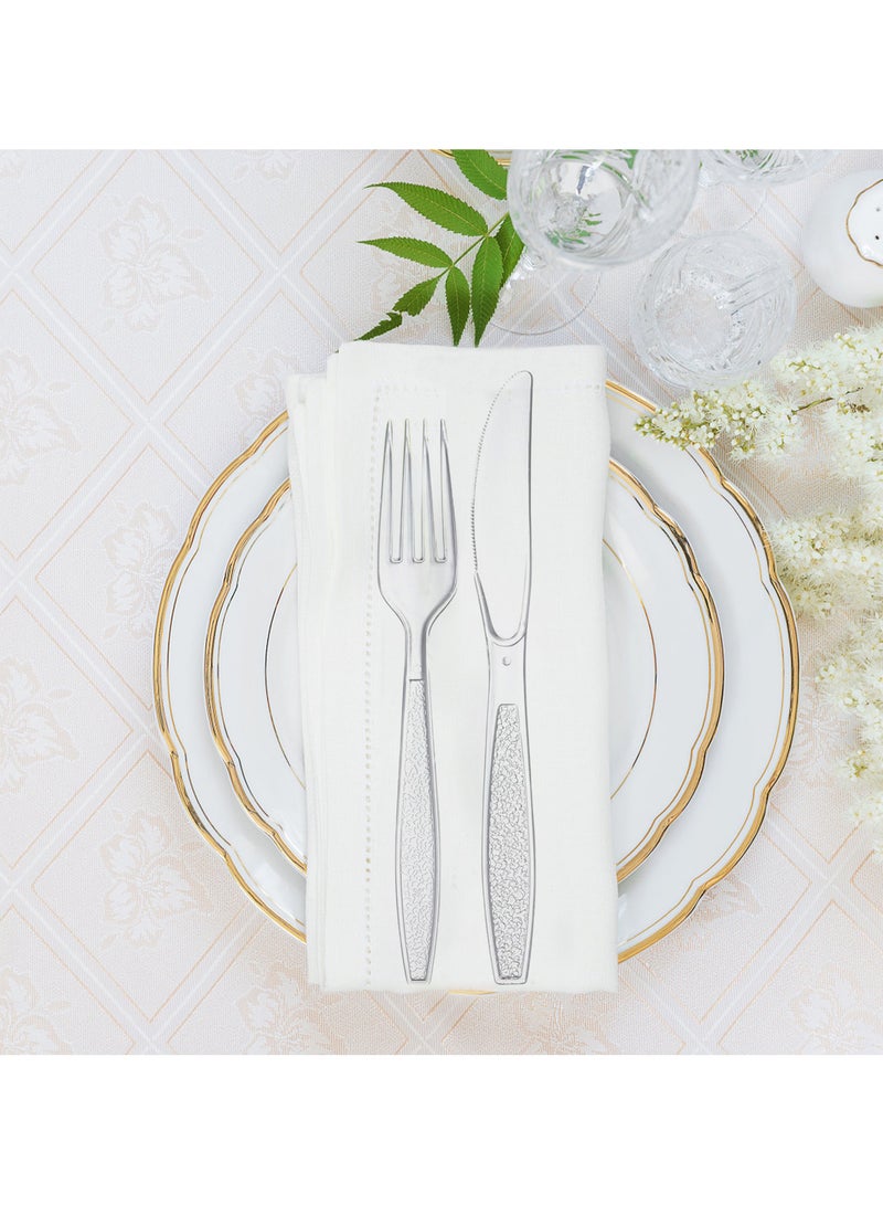 Transparent Plastic Cutlery Set - 100 Sets (Knife and Fork Combo), Disposable Utensils for Parties, Picnics, and Events  - Image 5