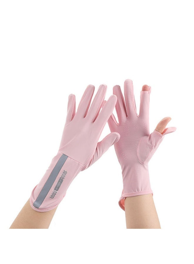 قفازات نسائية للحماية من أشعة الشمس فوق البنفسجية للنساء، قفازات صيفية خارجية مسامية مانعة للانزلاق بشاشة لمس كاملة الأصابع، قفازات صيفية خارجية قابلة للتنفس （بنفسجي - Image 1