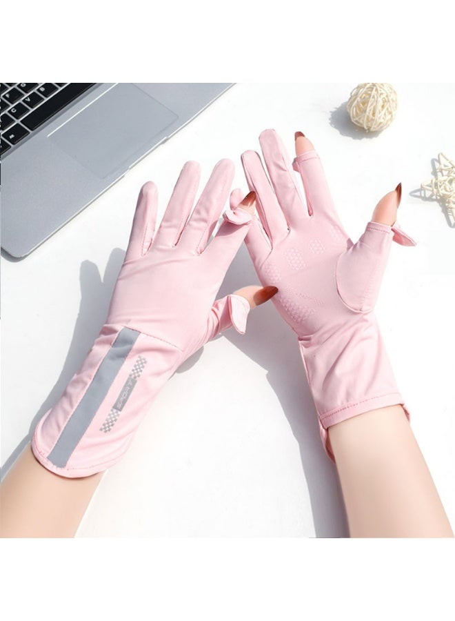 قفازات نسائية للحماية من أشعة الشمس فوق البنفسجية للنساء، قفازات صيفية خارجية مسامية مانعة للانزلاق بشاشة لمس كاملة الأصابع، قفازات صيفية خارجية قابلة للتنفس （بنفسجي - Image 2