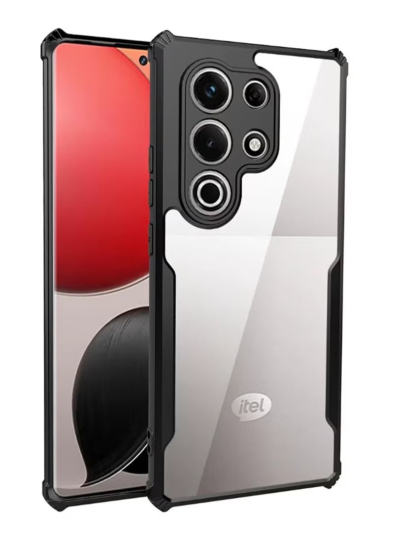 ChicVibe Case For ITEL S26 Ultra, Clear Shockproof Phone Case, Hyrbid Raised Edge Bumper Crystal Clear Transparent Back Case - Clear - Image 1