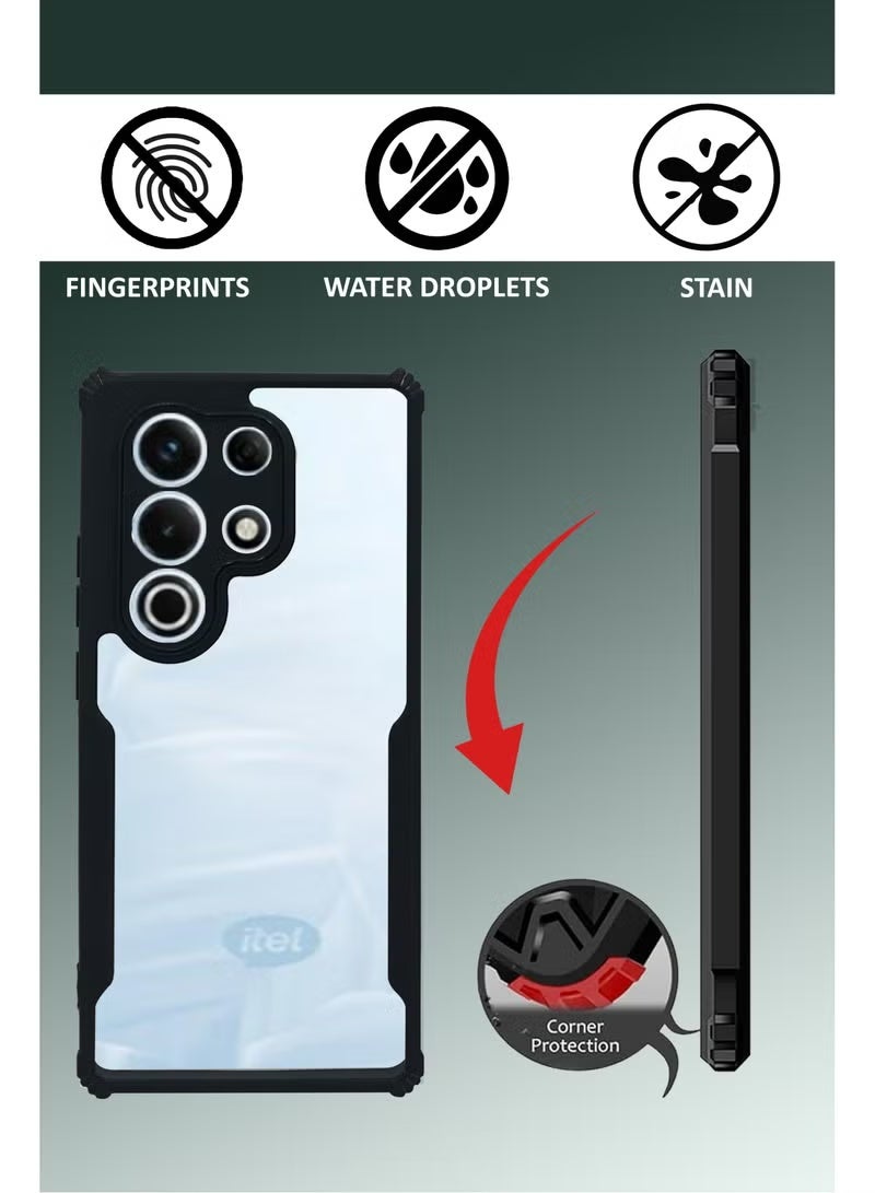 ChicVibe Case For ITEL S26 Ultra, Clear Shockproof Phone Case, Hyrbid Raised Edge Bumper Crystal Clear Transparent Back Case - Clear - Image 3