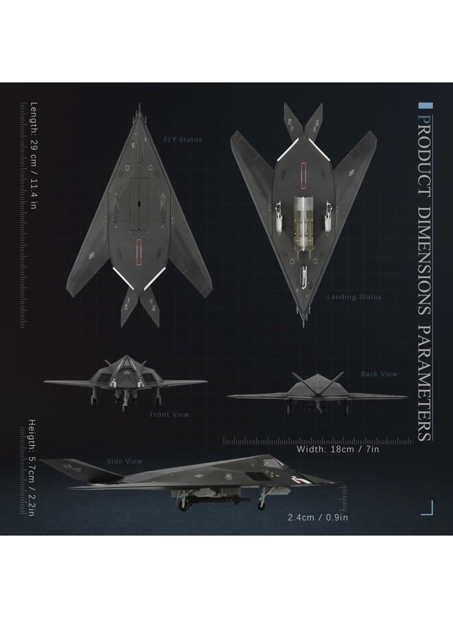 HANGHANG 1/72 Military Model Plane F117 Nighthawk （Shark Version） Alloy Fighter Model Airplane for Collections and Displays - Image 5