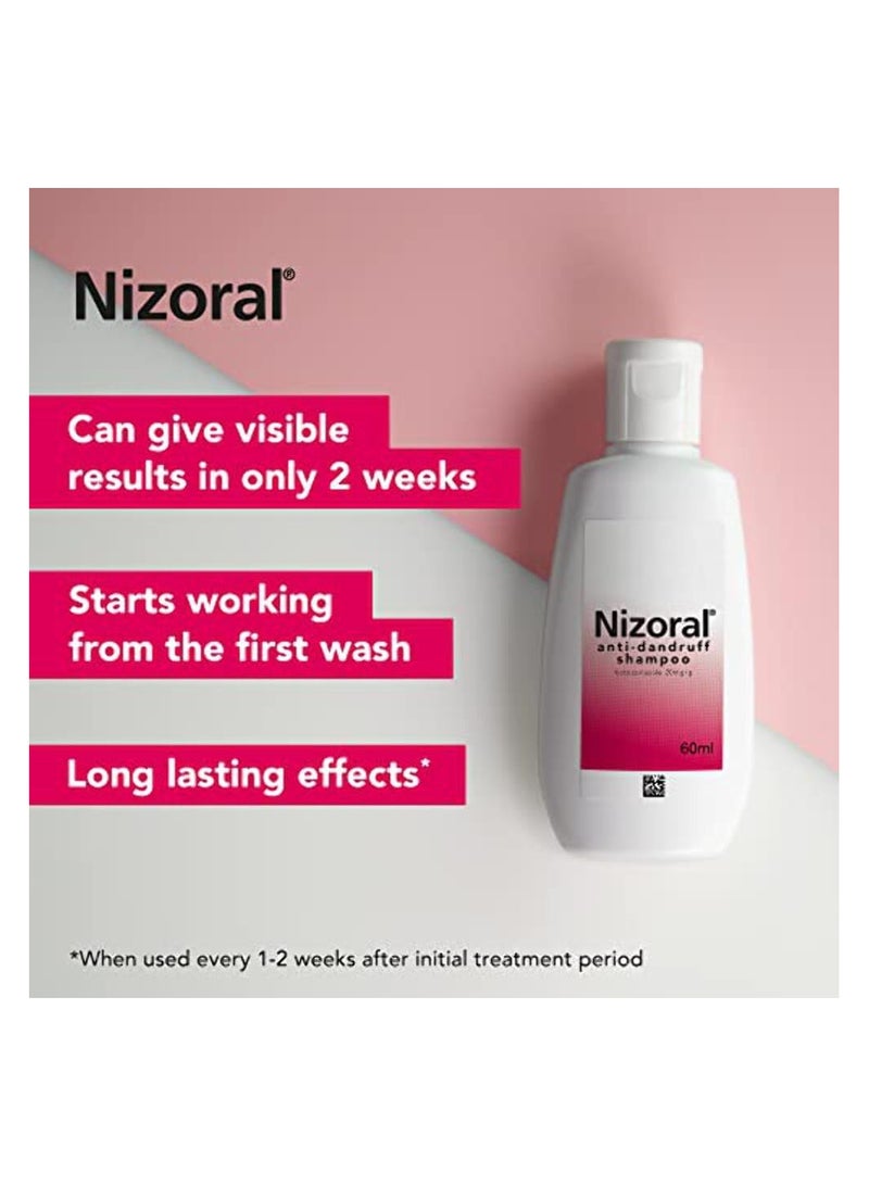 Nizoral Nizoral Anti Dandruff Shampoo, Perfect for Dry Flaky and Itchy Scalp - 60 ml - Image 3