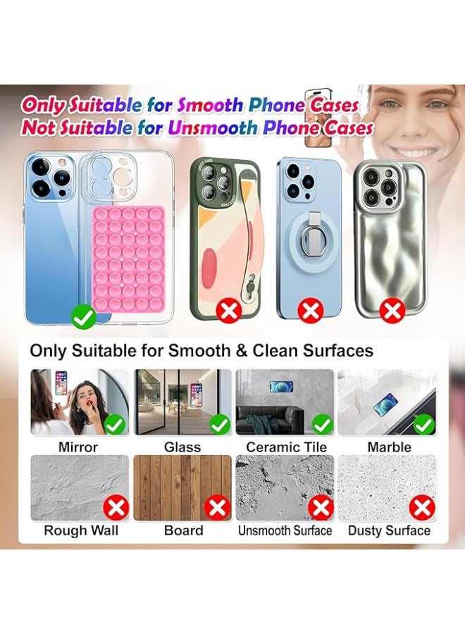 Silicone Double-Sided Suction Cup Phone Case Detachable Mount, Sticky Phone Grip with Higher Suction Power for iPhone, Hands-Free Phone Accessories Holder for Selfies and Videos (Black) - Image 5