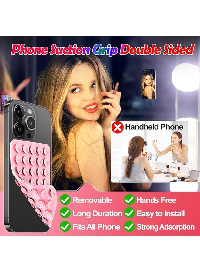 Silicone Double-Sided Suction Cup Phone Case Detachable Mount, Sticky Phone Grip with Higher Suction Power for iPhone, Hands-Free Phone Accessories Holder for Selfies and Videos (Black) - Image 2