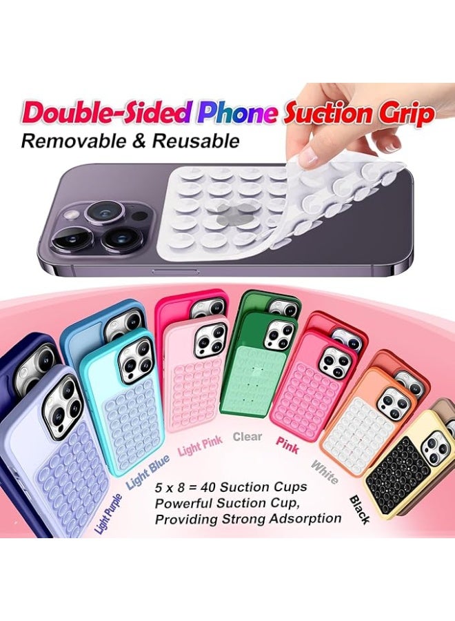 Silicone Double-Sided Suction Cup Phone Case Detachable Mount, Sticky Phone Grip with Higher Suction Power for iPhone, Hands-Free Phone Accessories Holder for Selfies and Videos (Black) - Image 3