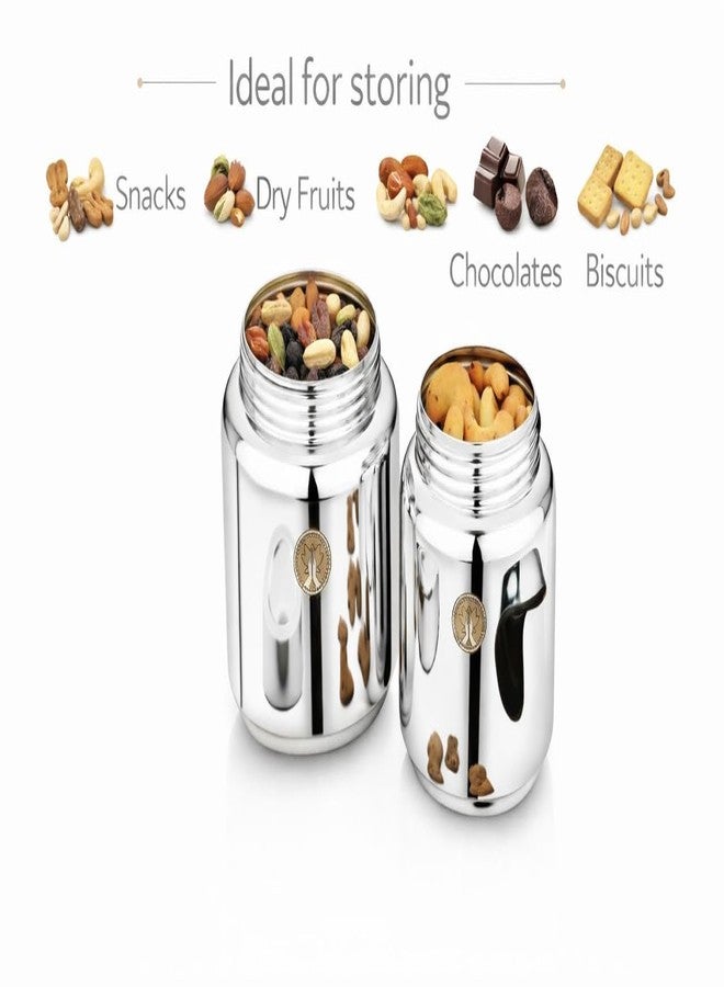 Ammantran Stainless Steel Jim Jam Jar/Container/Storage Canister for kitchen with see-through lids Set of 2 462 ml Silver - Image 4