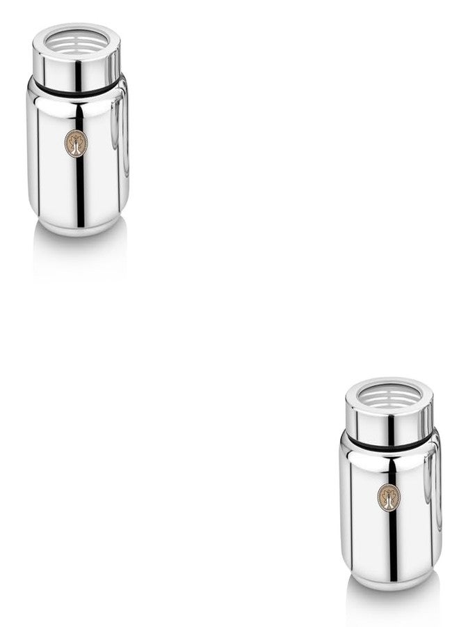 Ammantran Stainless Steel Jim Jam Jar/Container/Storage Canister for kitchen with see-through lids Set of 2 462 ml Silver - Image 1
