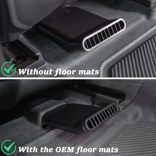 TOPINSTALL 2025 Rear Seat Vent Extender Compatible with 2021-2025 Ford Bronco 4 Doors, Warmer Winter Plug-in Air Vent Deflectors for Rear Seat Passenger 2PCS (Fit for OEM & Regular Floor Mats) - Image 2