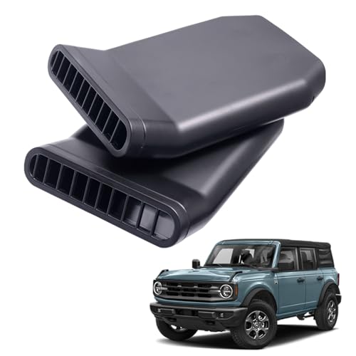TOPINSTALL 2025 Rear Seat Vent Extender Compatible with 2021-2025 Ford Bronco 4 Doors, Warmer Winter Plug-in Air Vent Deflectors for Rear Seat Passenger 2PCS (Fit for OEM & Regular Floor Mats) - Image 1