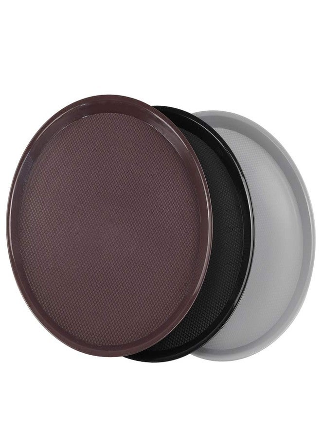 Cand Plastic Round Serving Trays, 3 Packs - Image 1