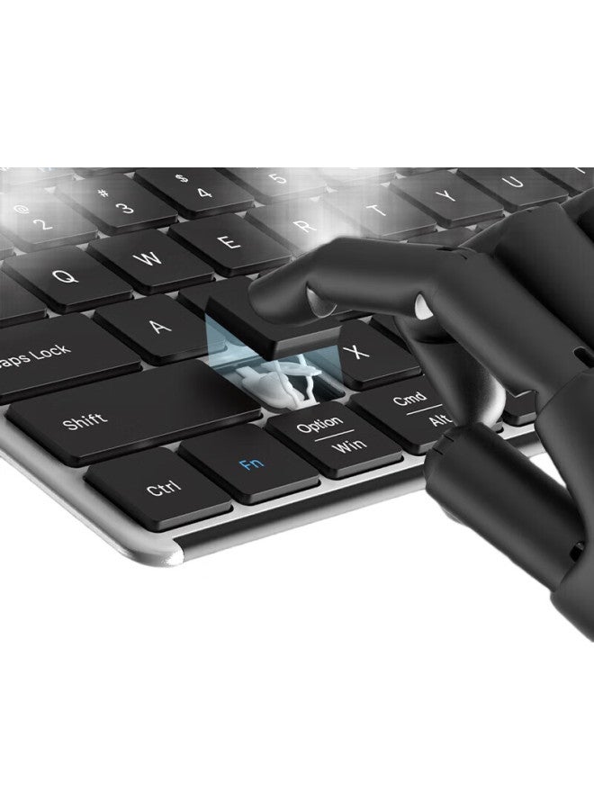 AUSDOM Asdun Business Office Home Desktop Computer Laptop Tablet Ipad Phone Keyboard, Silent Ultra-Thin Metal Scissors, Foot Charging, 110 Full-Key, Black - Image 1