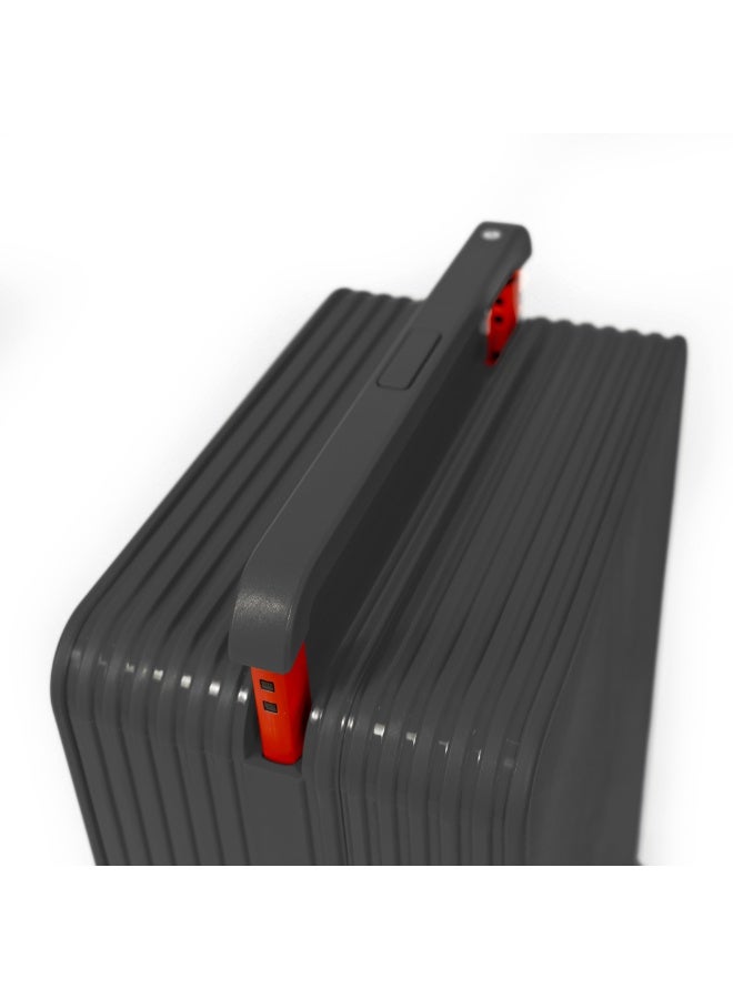 حقيبة سفر فاخرة ذات جودة عالية خفيفة و يدوية مقاس 20 بوصة معتمدة من شركات الطيران | هيكل صلب من مادة PC مزودة بعجلات للسفر | لون رمادي داكن - Image 4