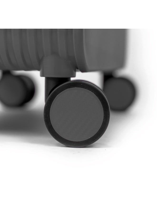 حقيبة سفر فاخرة ذات جودة عالية خفيفة و يدوية مقاس 20 بوصة معتمدة من شركات الطيران | هيكل صلب من مادة PC مزودة بعجلات للسفر | لون رمادي داكن - Image 5