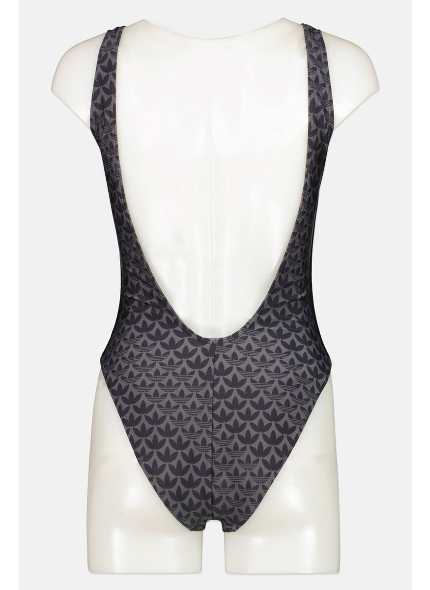 adidas Originals Women Allover Print One Piece Swimwear, Black  - Image 2