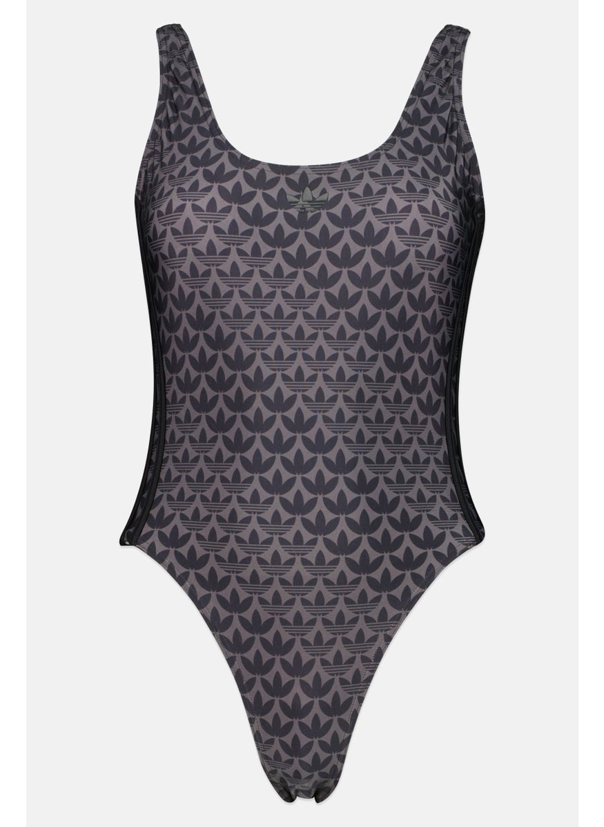adidas Originals Women Allover Print One Piece Swimwear, Black  - Image 1