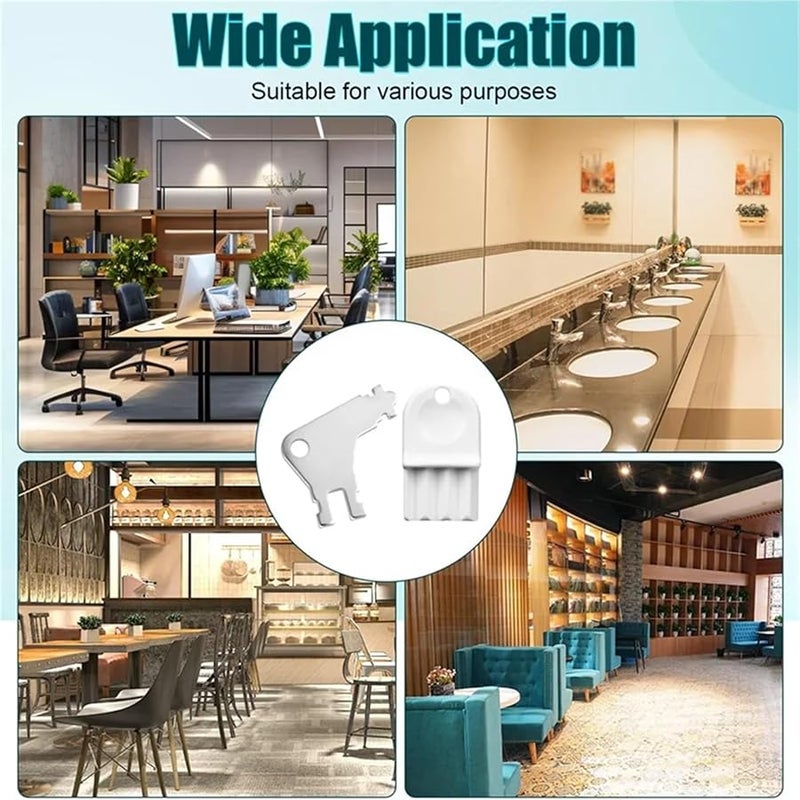 مفتاح موزع ورق التواليت 4 قطع بديل معدني وبلاستيكي مع 16 حلقة - Image 5