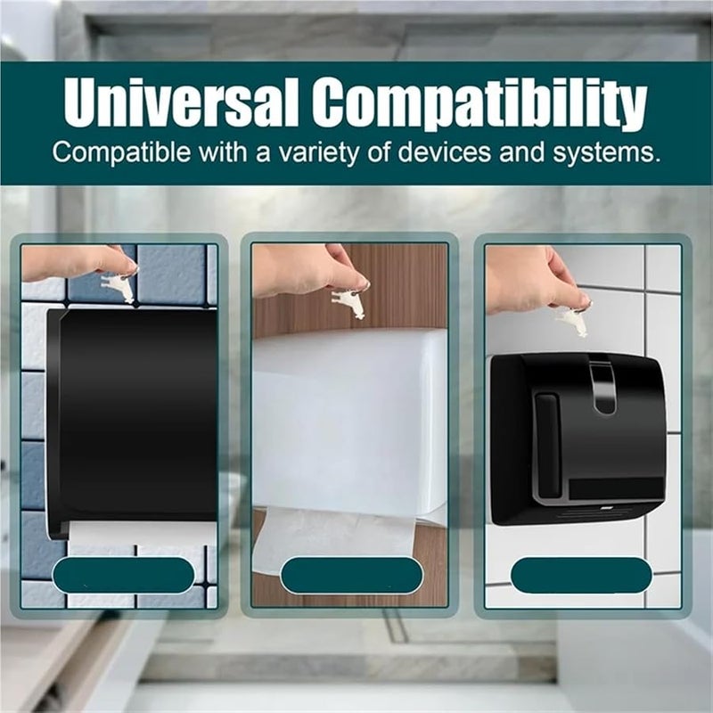 مفتاح موزع ورق التواليت 4 قطع بديل معدني وبلاستيكي مع 16 حلقة - Image 3