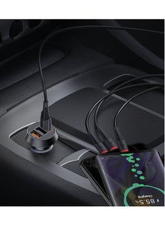 Totulife SMART Series Car Charger QC + 3in1 Cable - Black  - Image 2